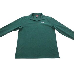 The North Face Glacier 1/4 Zip Pullover Mens M Green Fleece Lined Lightweight